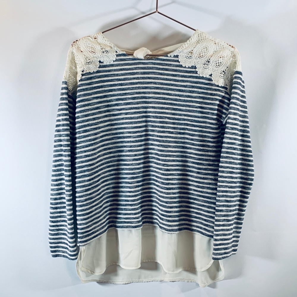 Style & Co Tie Back Stripe Tunic Top